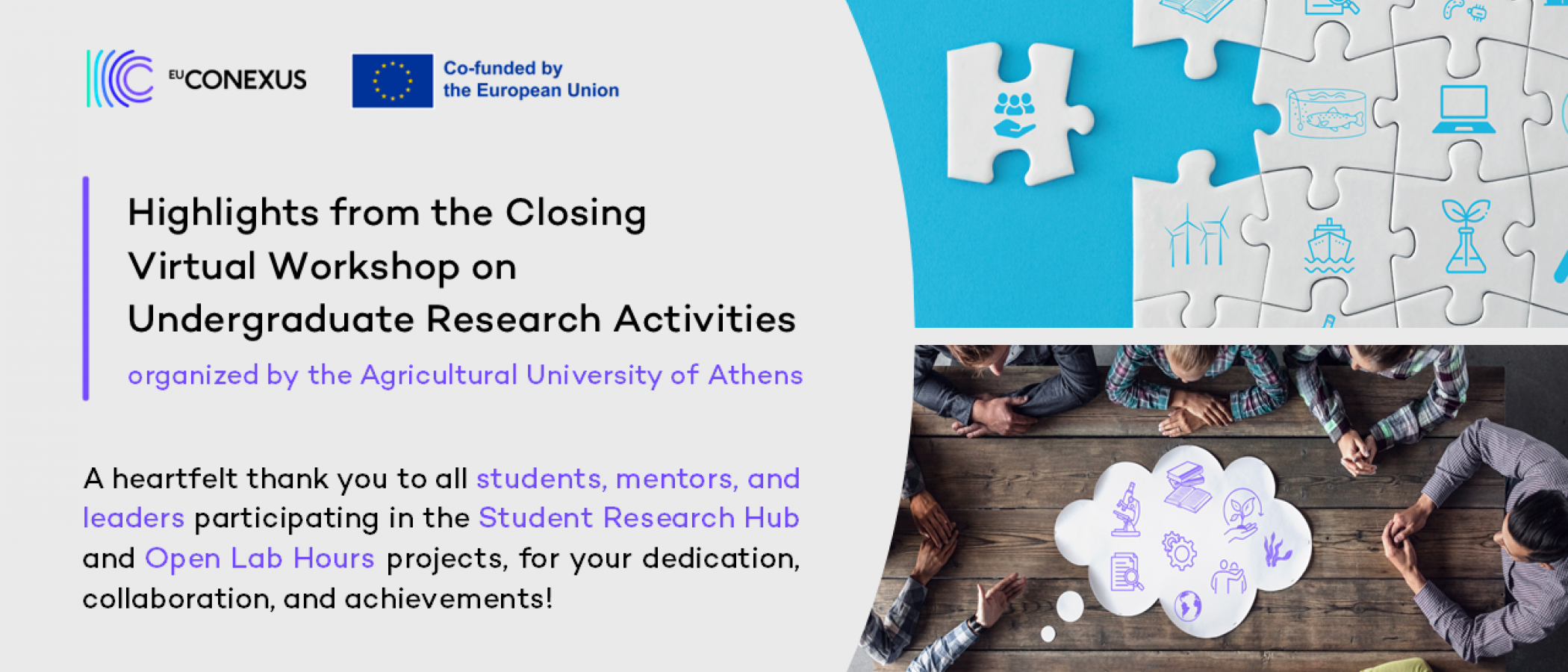 The Agricultural University of Athens organized a Virtual Workshop on Undergraduate Research Activities within EU-CONEXUS European University Alliance